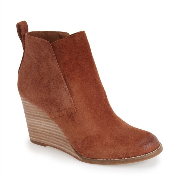 Lucky Brand Shoes - Lucky Brand Yoniana Suede Wedge Ankle Bootie